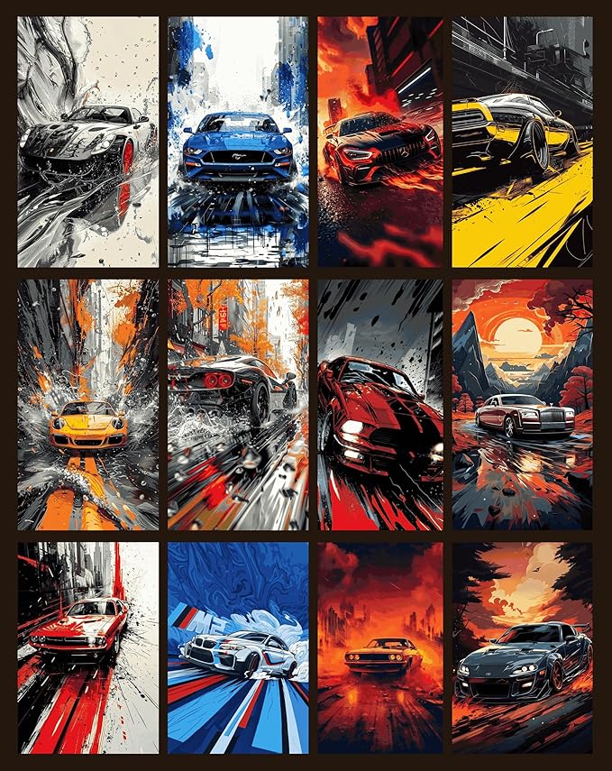 Supercars Wall Posters Set of 12