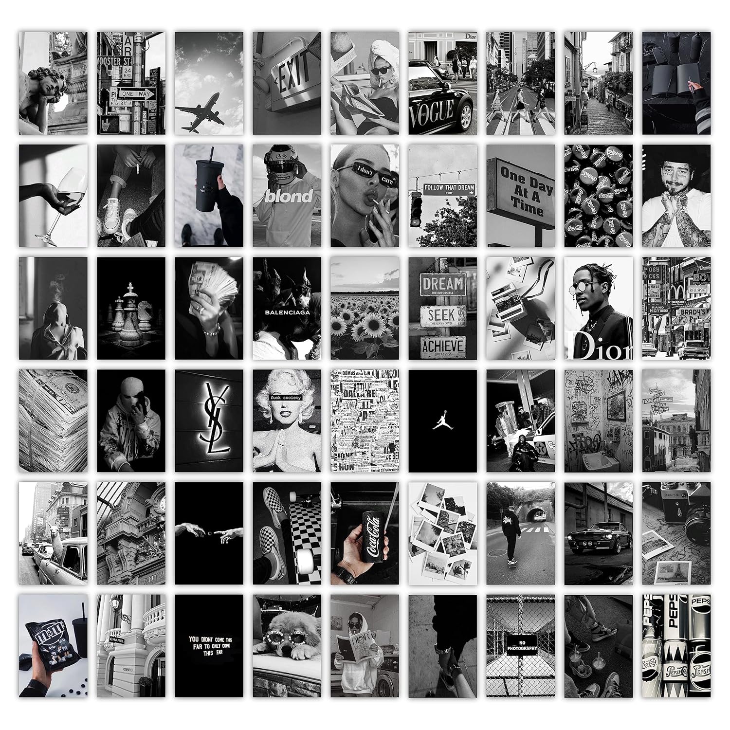 Black & White Aesthetic Wall Collage Kit